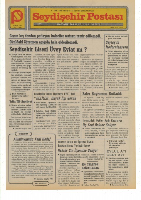 Alüminyumda Yeni Hedef - Seydişehir Postası I 1989