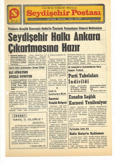 SOHBET I NASIL İL OLURUZ? - Seydişehir Postası - 11 Ocak 1994