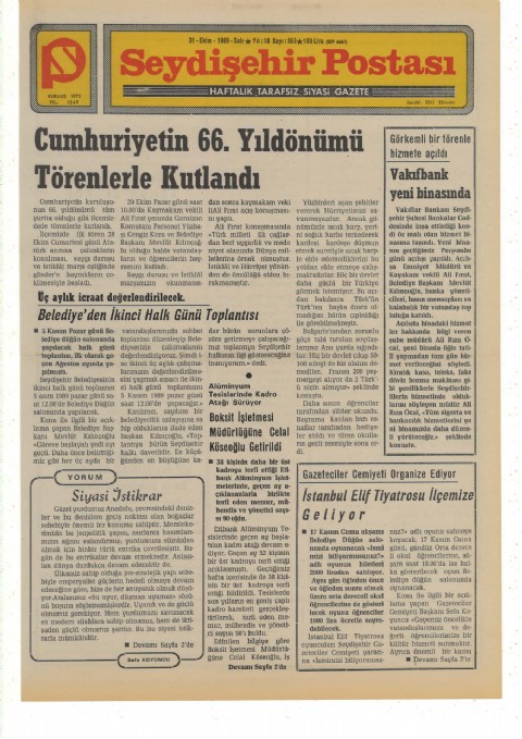 SİYASİ İSTİKRAR - 1989