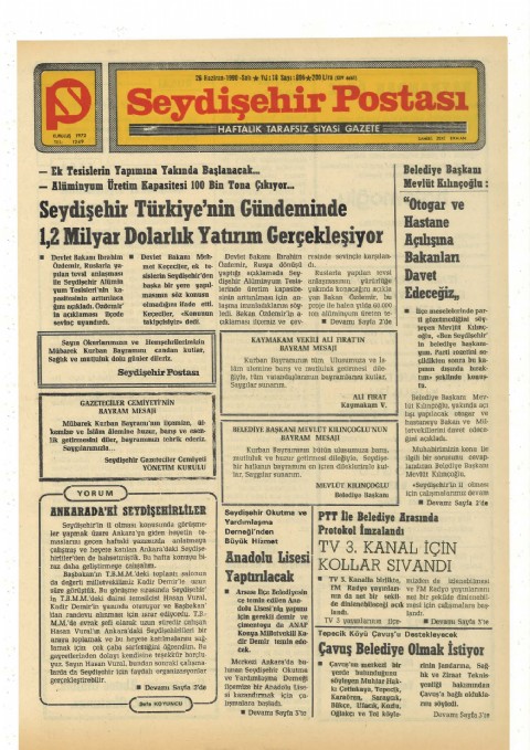 Ankarada’ki Seydişehirliler - Seydişehir Postası I 1990