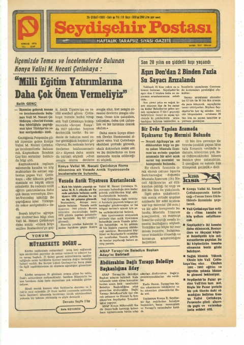 Mütarekeye Doğru… - Seydişehir Postası I 1991