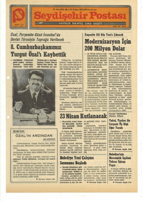 Özal’ın Ardından - Seydişehir Postası I 1993