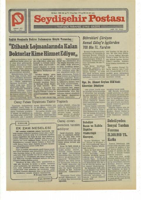 Ek Zam Meselesi - Seydişehir Postası I 1988