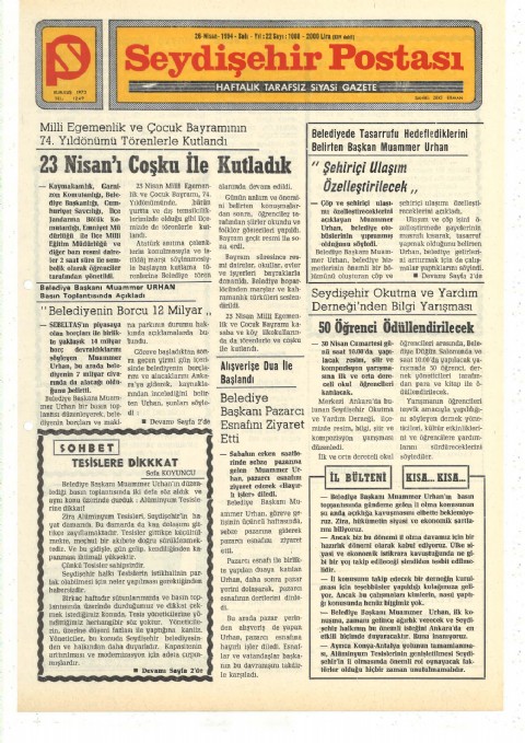 Tesislere Dikkat - Seydişehir Postası I 1994