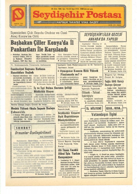 Ormanlar Özelleştrilmeli - Seydişehir Postası I 1994