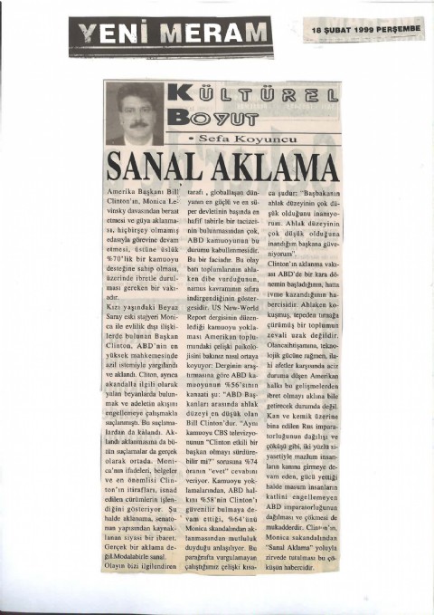 Sanal Aklama - Yeni Meram Gazetesi I 1999