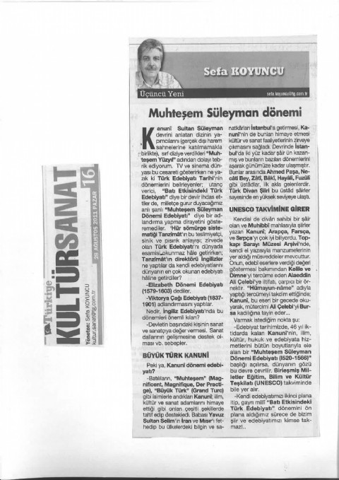 Muhteşem Süleyman Dönemi - Türkiye Gazetesi I 2011