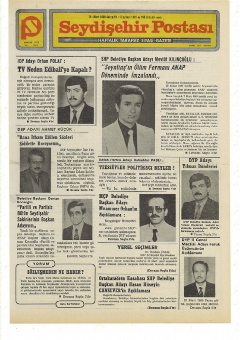 Sözleşmeden Ne Haber? - Seydişehir Postası I 1989