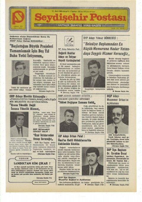 Sandıktan Kim Çıkar? - Seydişehir Postası I 1989